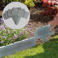 Bordure de jardin en pierre imitée - VGEBY - 10 pièces - Blanc - Effet pavé - Facile à installer-1