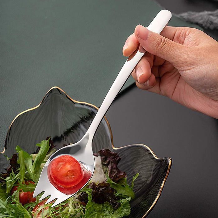 Fourchette Télescopique Extensible - Manche Long Antidérapant En Acier Inoxydable - Pour Maison, Bureau, Camping, Voyage