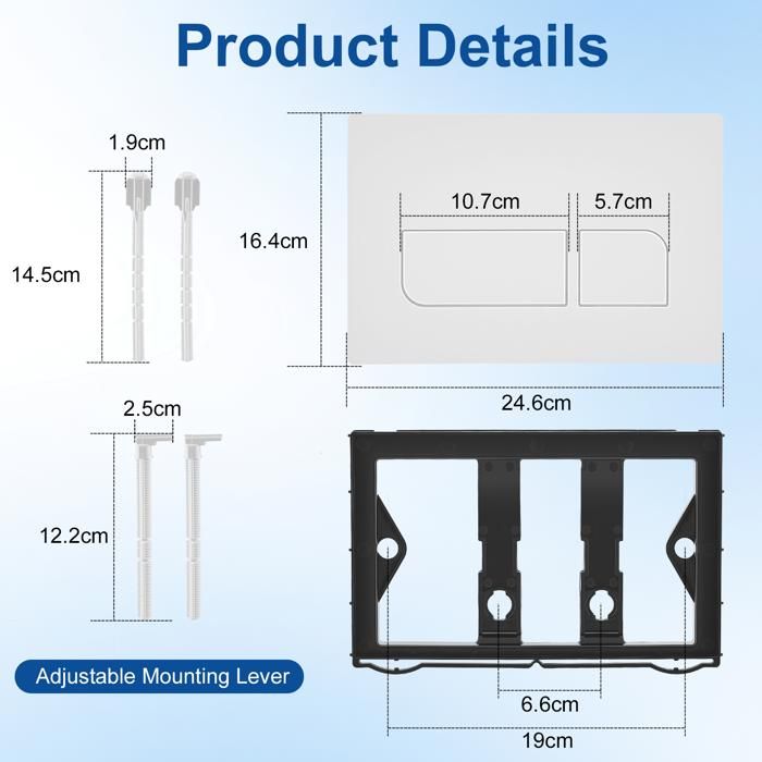 Plaque Déclenchement Chasse D'Eau WC Geberit Sigma - Compatible UP320 UP300 UP720 115.770.11.5 Blanc