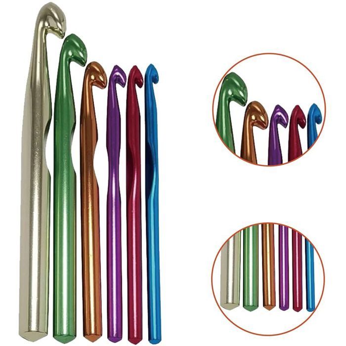 Ensemble de grands crochets en aluminium, 7 mm, 8 mm, 9 mm, 10 mm, 12 ...
