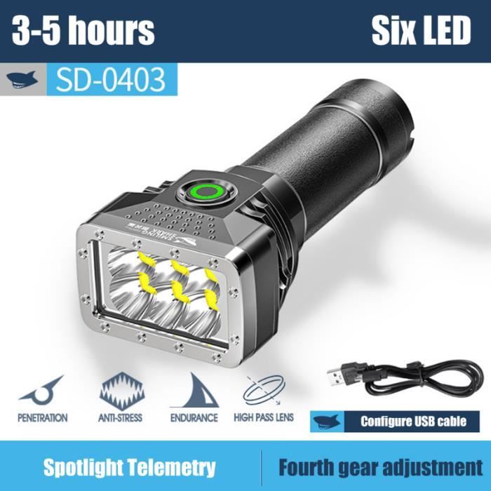 Forfait D - Mini lampe de poche Rechargeable à 6 led, Torche haute  luminosité, Affichage de puissance, éclair - Cdiscount Bricolage