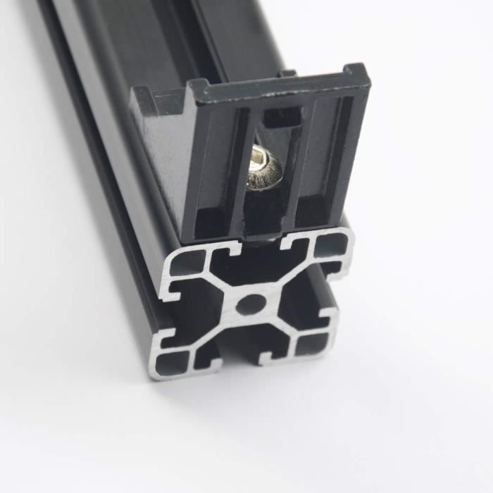 Lot De 10 Embouts De Fermeture Noirs Pour Profilés Aluminium 120x40 Mm - En ABS - Pour Chariots, étagères