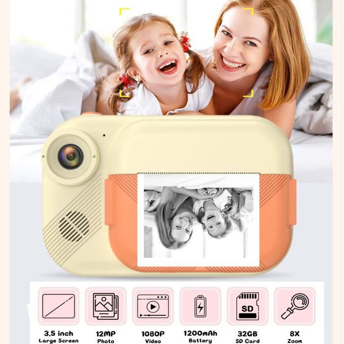 Appareil Photo Numérique Instantané Pour Enfants Avec Papier D'Impression Et Carte TF 32 Go – Caméra