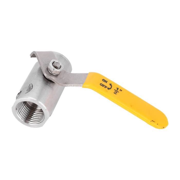 Vanne à Bille en Acier Inoxydable 304 ZERONE - DN15 (1/2 pouce) - Outil Mécanique Accessoire Vanne à Bille en Acier Inoxydable 304 ZERONE - DN15 (1/2 pouce) - Outil Mécanique Accessoire