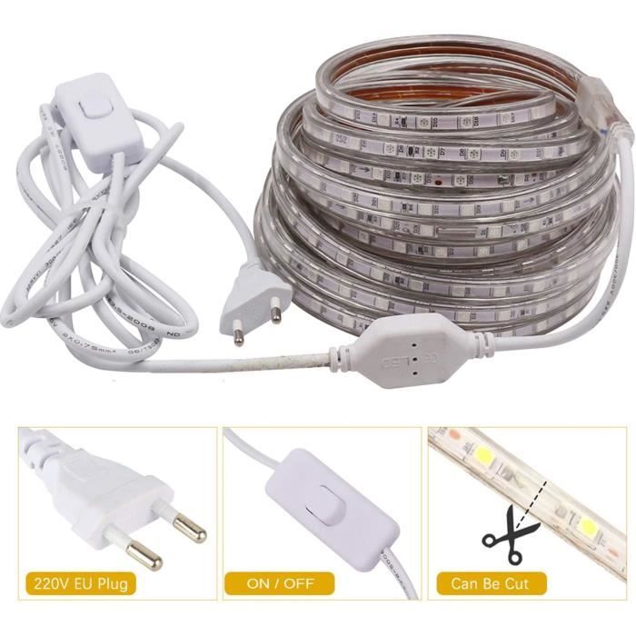 25M Ruban À Led Avec Interrupteur Rouge, Bande Lumineuse 220V, 60 — free download