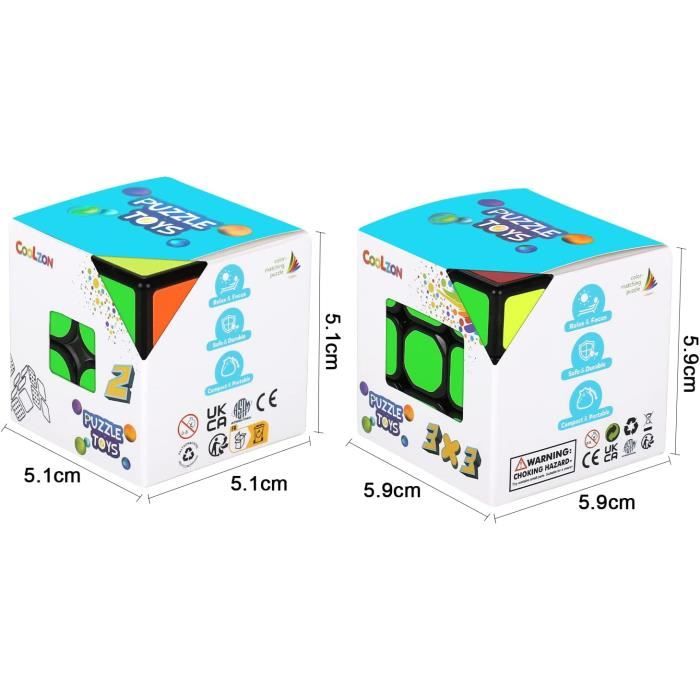 Cubo De Puzzle Circular 2x3x3 De Coolzon – Rompecabezas De PVC De 66 Mm En Negro Para Entrenar La Mente
