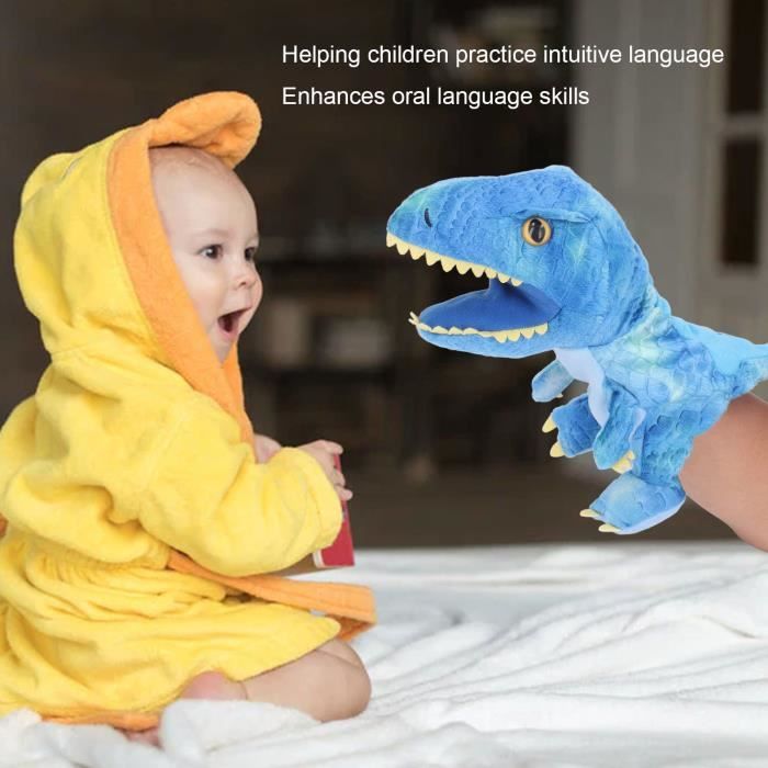 YOUYIKE – Marionnette à Main Dinosaure Tricératops En Peluche – 30 Cm – Jouet Interactif Et éducatif Pour Enfants