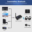 Transmetteur Audio Bluetooth TV Récepteur Hifi Chaine Enceinte - August MR280 Multipoint Jack 3.5mm RCA Optique, Double connexion-2