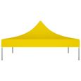 6265BIEN® Toit de tente de réception,Toile de rechange pour pavillon tonnelle tente Montage Facile 3x3 m Jaune 270 g-m²-2