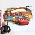 Chambre backdrop stickers Cars 3D Poqiang enfants-2