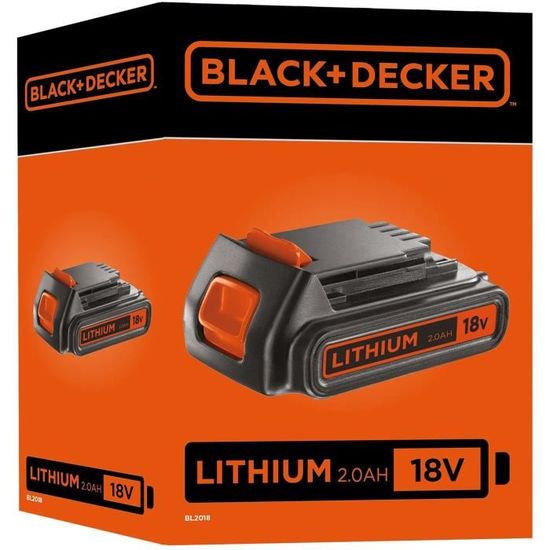 18v Batterie de rechange Li-ion 2000mAh ,ans effet mémoire,pour Black &  Decker bl2018-xj batterie. - Cdiscount Bricolage