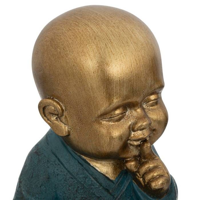 3 Bouddhas Sagesse Bleu – Ne Pas Voir, Ne Pas Entendre, Ne Pas Dire – 18 Cm