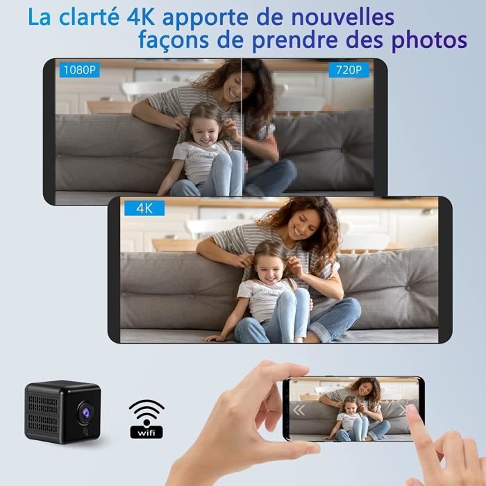 Mini Caméra Espion Intérieur 1080p Wifi Sans Fil Surveillance Bébé