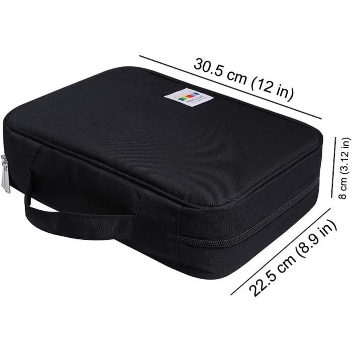 Grande Trousse Avec 72 Emplacements Pour Crayons – Organiseur Portable Pour étudiants Scolaires – Sac De Grande Capacité, Noir , Grande Trousse