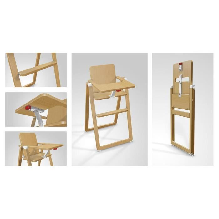 Chaise haute en bois SUPAFLAT - ultra compacte - nature - Cdiscount  Puériculture & Eveil bébé
