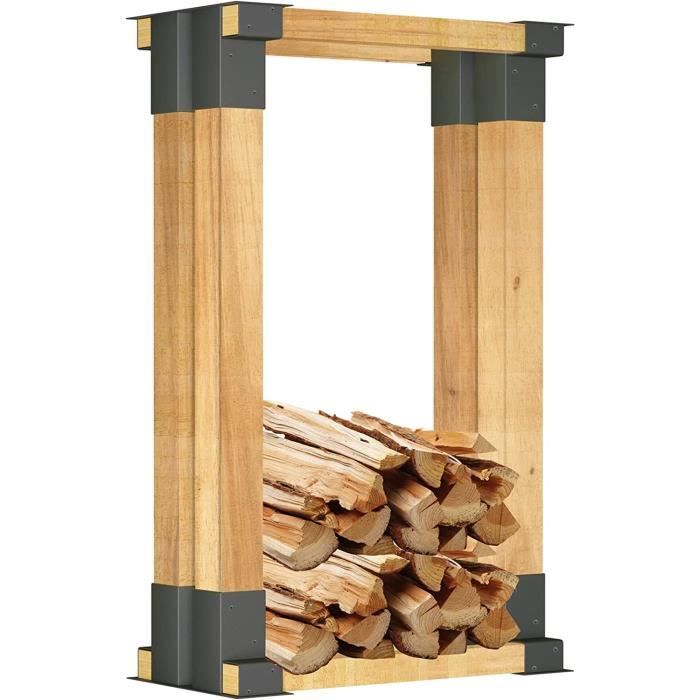 Aufun Wood Stacking Aid Lot de 4 supports d'empilage en bois robustes pour  bois de chauffage (4 pièces, noir) - Cdiscount Bricolage