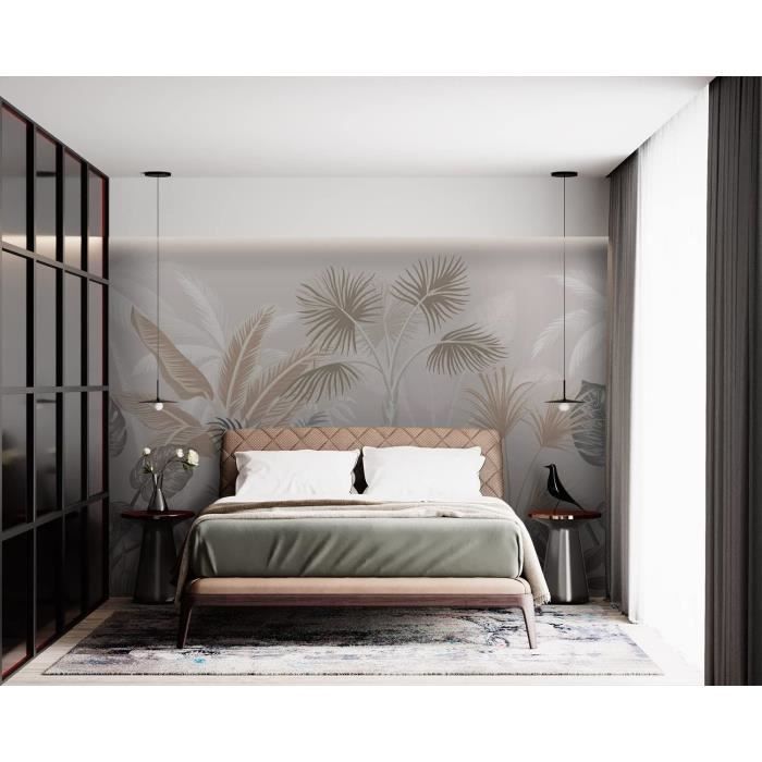 Papier Peint Jungle 400x280cm style 3D Jungle Tropiques Palmiers ...