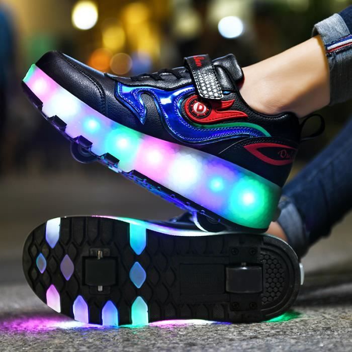 Chaussures Roller LED Lumineuse À Roulettes Baskrt Enfants