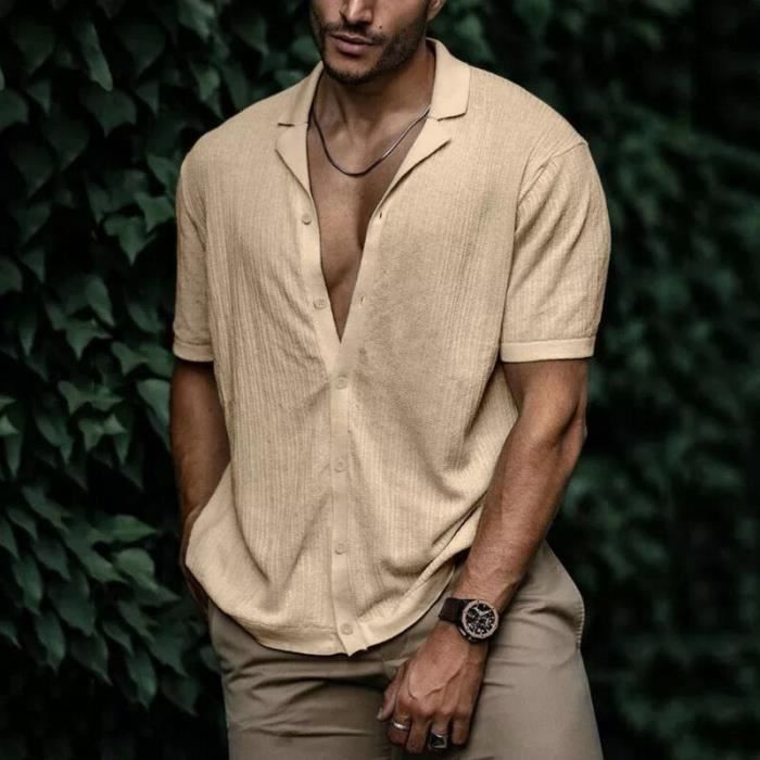 Chemise Vintage a Col Rabattu et Boutonnee pour Homme 09 Light Blue Blanc Cdiscount Pret a Porter