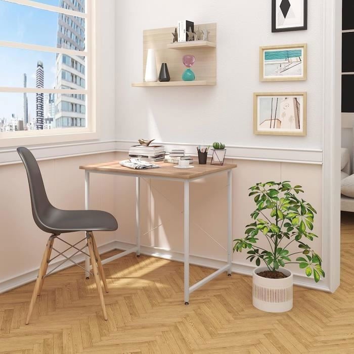 WOLTU Bureau Ordinateur 120x60x75cm Avec Étagères - Table De Travail Chêne Clair, Robuste Et Design Moderne