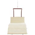 Balançoire - DIOCHE - Chaise à bascule avec coussin tissu et bois massif de peuplier - Blanc - Crème - Naturel-3