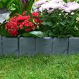 Bordure de jardin en pierre imitée - VGEBY - 10 pièces - Blanc - Effet pavé - Facile à installer-3