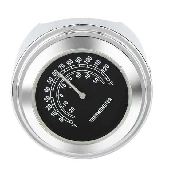 Horloge Et Thermomètre Maso Pour Guidon Moto 7/8" | Universel Étanche Et Résistant | Noir