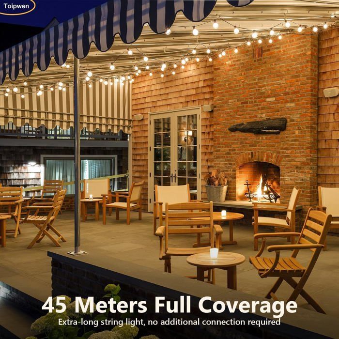 Guirlande Extérieure Extérieure,7.62M Guirlande Guinguette LED G40 Ampoules 25 1 Rechange,Guirlande Exterieur Étanche,Blanc Chaud | Leroy Merlin