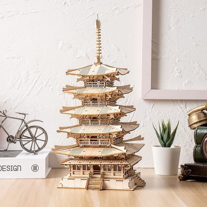 ROBOTIME Puzzle 3D En Bois – Livre Fleuri à Construire – Décoration Murale Artisanale