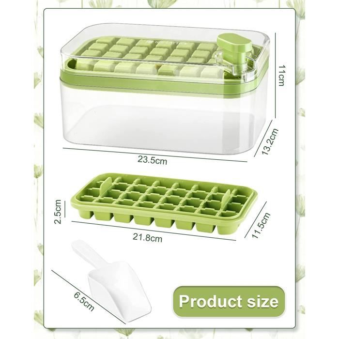 Lot De 2 Bacs à Glaçons En Silicone Avec Couvercle - Certifiés LFGB Sans BPA, Empilables 500ml