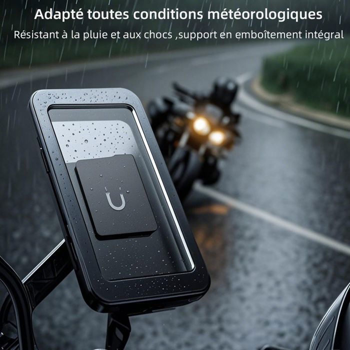 Support Téléphone Vélo étanche – Écran Tactile Sensible – Rotation 360° – Double Articulation – Pour VTT Et Vélo électrique