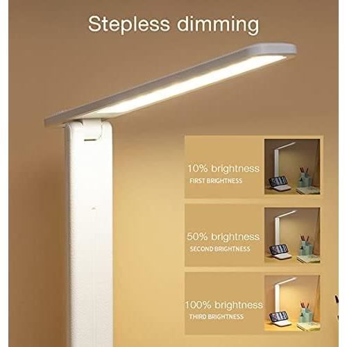 Lampe Bureau LED Molbory Rechargeable USB - 3 Luminosités, 3 Tons, Col Flexible 360° - Rose