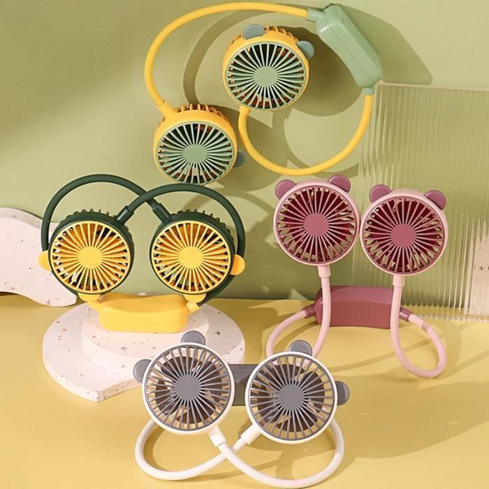 Ventilateur De Cou Portable – Blanc – Rechargeable – Neuf