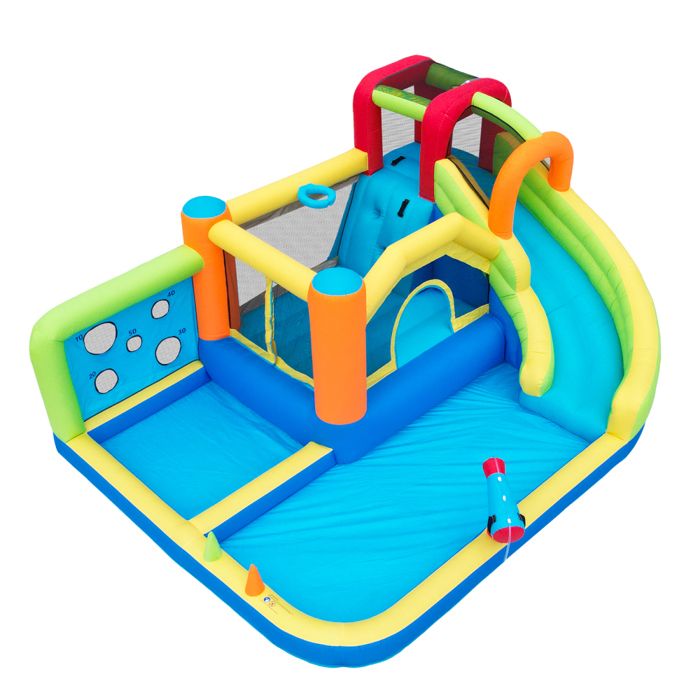 Aire de jeux exterieur enfant -chateau gonflable avec piscine,trampoline, toboggan,mur d'escalade,ventilateur 450w inclus - Jeux - Jouets Aire de jeux exterieur enfant -chateau gonflable avec piscine,trampoline, toboggan,mur d'escalade,ventilateur 450w inclus - Jeux - Jouets