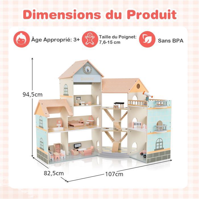 Horloge Murale Miniature Ronde pour Maison de poupée, modèle de décoration, Accessoires pour Photographie de Figurines d'action