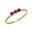 Bague Femme 10 Ct Or Jaune 3 Pierre Rubis Et Diamant Conception De