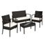 Ensemble Salon De Jardin En Resine Tressee Poly Rotin Canape Table