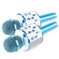 Microphones karaoké MAX KM01 - Kit de 2 - Bleu-0