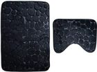 QIEDOVIEY Tapis de salle de bain Ensemble de 2 tapis de salle de bain lavables antidérapants, tapis de bain et tapis de toilette, 80 x 50