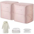 HOUSE OF HARLOW 1960 Lot de 2 sacs de rangement compacts et auto-compressants, pour vêtements, pulls et couvertures (rose)，52*42*60cm