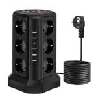 FOCLATUNER 12 Prises Tour Multiprise avec 5 Ports USB, Multiprise Electrique parafoudre et surtension,2 Interrupteur Individuel,1.8M