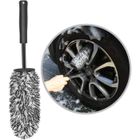 MEGAWISE Brosse Jantes Voiture, Brosse de Nettoyage en Microfibre pour Jante, Brosse de Roue de Voiture Sans Créer de Rayure - Noir
