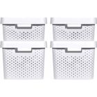 Curver Boîtes de rangement 4 pcs avec couvercle 11L+17L Blanc