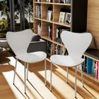Chaise Salle à Manger Scandinave - PIPIPOXER - Lot de 2 - Ergonomique - Empilable - Blanc