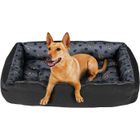 SuperKissen24 Panier pour Chien - Lit pour Chien - Apaisant - Taille M - Noir et Gris - Pattes