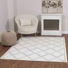SURYA Tapis de Salon à Poils Courts Doux Oriental Marocain YAIZA 120x170cm Blanc/Gris