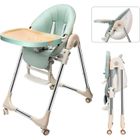 YOLEO Chaise Haute Bébé Pliable Tablette repas Enfant Evolutif Ergonomique Réglable Confortable Vert-Blanc