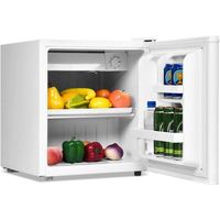GOPLUS Mini Réfrigérateur 46 L, Frigo 0-7℃, 2 Etagères, Hauteur de Pieds Réglable, Portable pour Voyage,Blanc