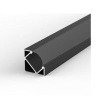 Profilé Aluminium Angle 2m Noir pour Ruban LED Couvercle Noir Opaque -  SILUMEN