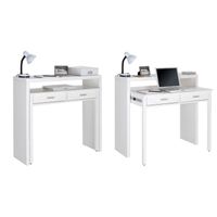 Table bureau extensible - SKRAUT HOME - Blanc mat - 98,6 x 86,9 x 36 - 70 cm
